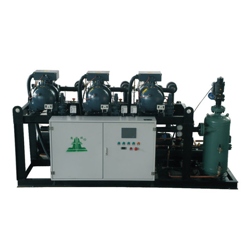 Three compressors Water-Cooled Cold Storage Screw type Refrigeration Unit
